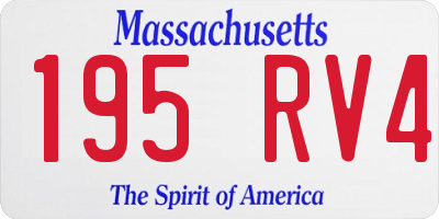 MA license plate 195RV4