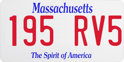 MA license plate 195RV5