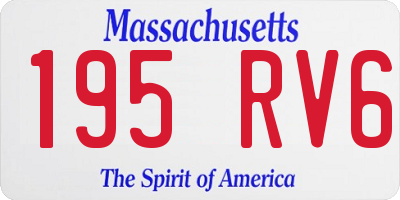 MA license plate 195RV6