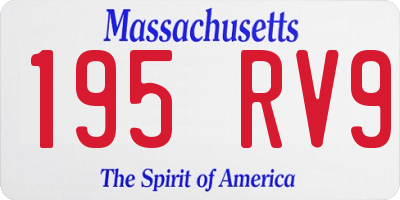 MA license plate 195RV9