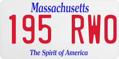 MA license plate 195RW0