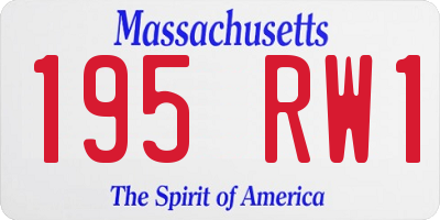 MA license plate 195RW1