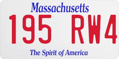 MA license plate 195RW4