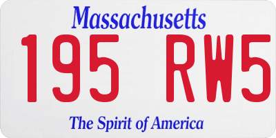 MA license plate 195RW5