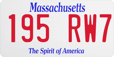 MA license plate 195RW7