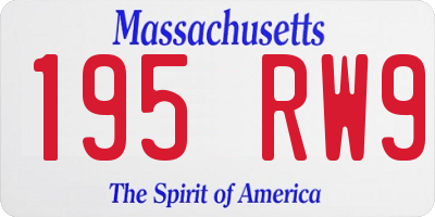 MA license plate 195RW9