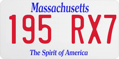 MA license plate 195RX7