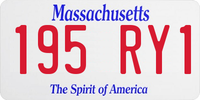 MA license plate 195RY1