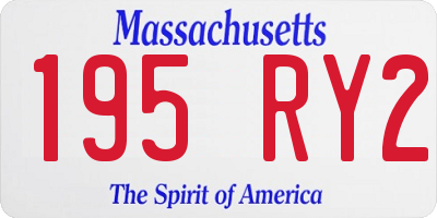 MA license plate 195RY2