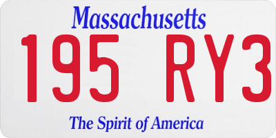 MA license plate 195RY3