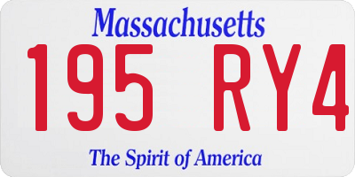 MA license plate 195RY4
