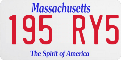 MA license plate 195RY5