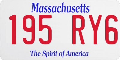 MA license plate 195RY6