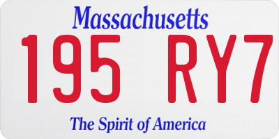 MA license plate 195RY7