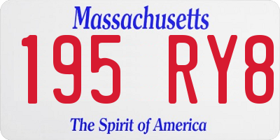 MA license plate 195RY8