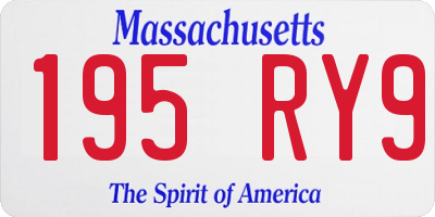 MA license plate 195RY9