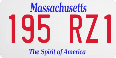 MA license plate 195RZ1