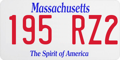 MA license plate 195RZ2