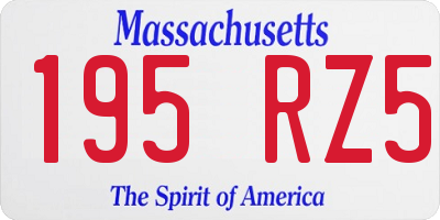 MA license plate 195RZ5