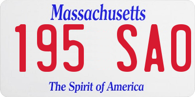 MA license plate 195SA0