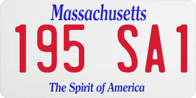 MA license plate 195SA1