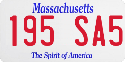 MA license plate 195SA5