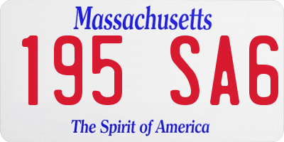 MA license plate 195SA6
