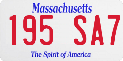 MA license plate 195SA7