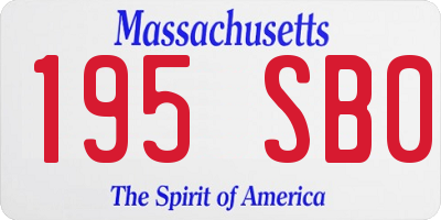 MA license plate 195SB0