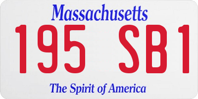 MA license plate 195SB1