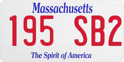 MA license plate 195SB2
