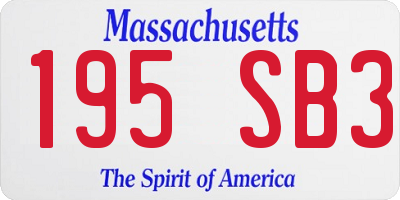 MA license plate 195SB3