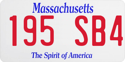 MA license plate 195SB4