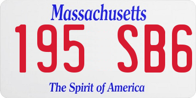MA license plate 195SB6