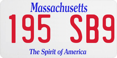 MA license plate 195SB9