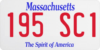 MA license plate 195SC1