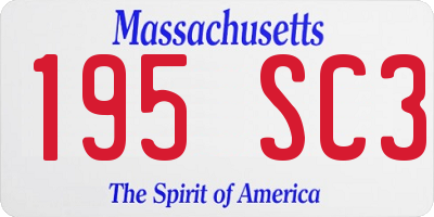 MA license plate 195SC3