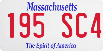 MA license plate 195SC4