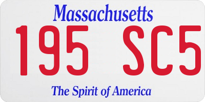 MA license plate 195SC5