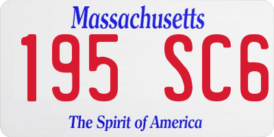 MA license plate 195SC6
