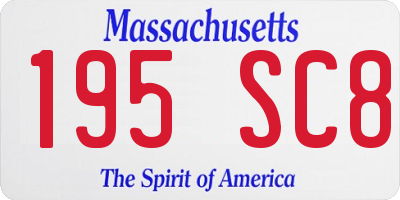 MA license plate 195SC8