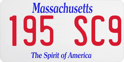MA license plate 195SC9