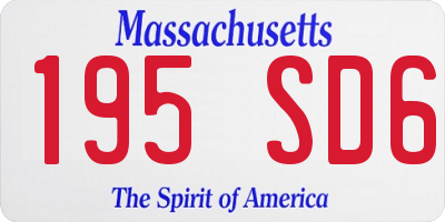 MA license plate 195SD6