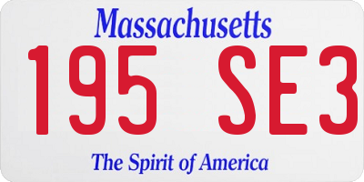 MA license plate 195SE3