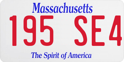 MA license plate 195SE4