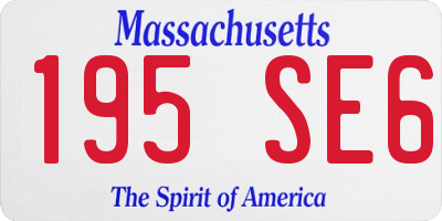 MA license plate 195SE6