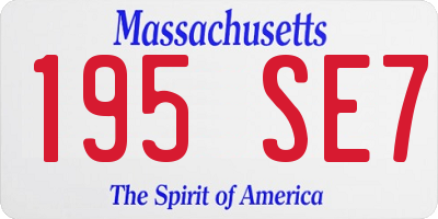 MA license plate 195SE7