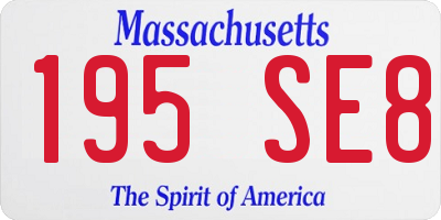 MA license plate 195SE8