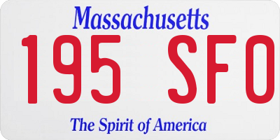 MA license plate 195SF0