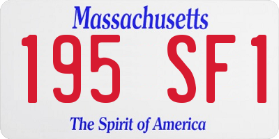 MA license plate 195SF1